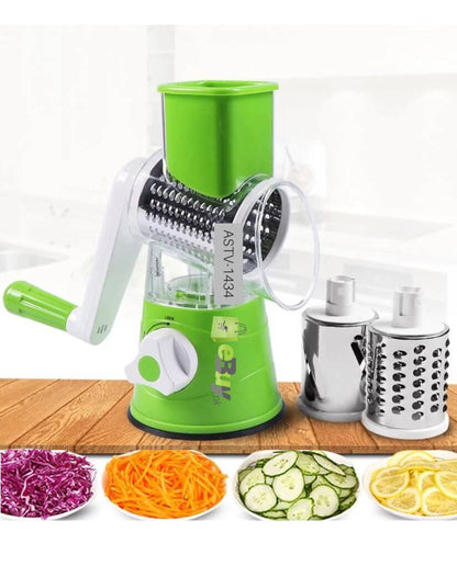 Manual Tabletop Drum Cheese Grater, 3 In 1  Rotary Shredder Slicer Grinder For Cucumber Nut Potato Carrot Cheese, Vegetable Salad Shooter